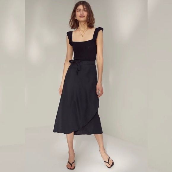 Rare* Linen Aritiza Wilfred Eleta Wrap Skirt 
Sz M - Picture 8 of 13